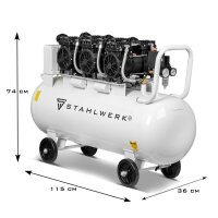 Compresor de aire comprimido STAHLWERK ST 1010 Pro - 10 bar, tres motores, potencia del motor 5,67 CV