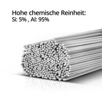 Varillas para soldar TIG STAHLWERK Acero / acero inoxidable / aluminio / &Oslash; 1,6 mm x 500 mm / cada uno 1 kg 