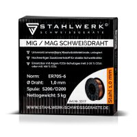 Hilo de soldadura MIG MAG ER70S-6 SG3 &Oslash; 1,0 mm S200/D200 carrete 5 kg